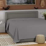 100% Cotton Flat Double Sheet, Only Percale Sheets, Fresh and Crisp, King Size Flat Sheet, Gray Cotton Sheet